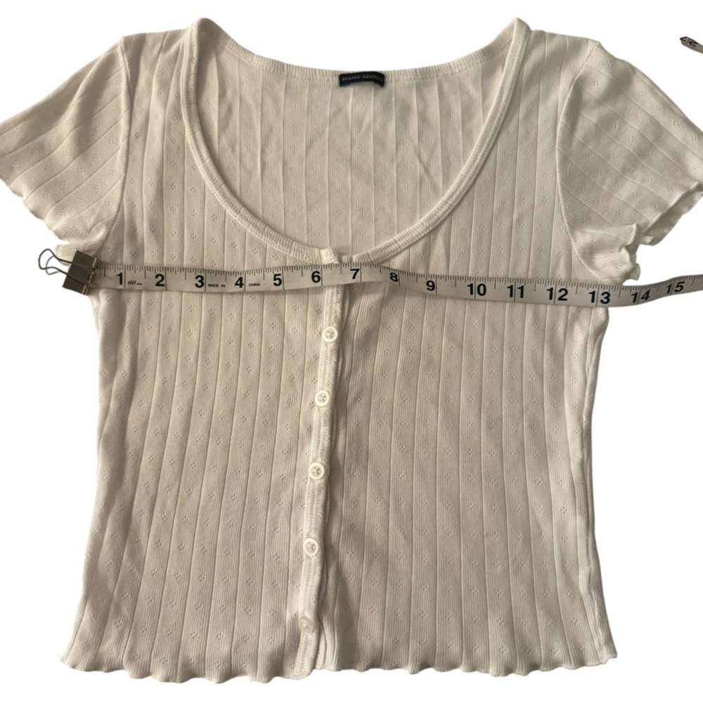 Brandy Melville women's pointelle cotton crop top size 5 - Picture 4 of 9